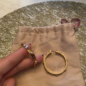Tory Burch Gold Pearl Hoops